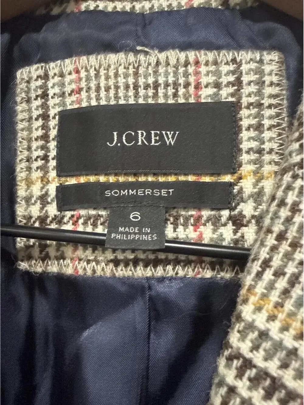 J.Crew Sommerset Plaid Blazer, Size 6
